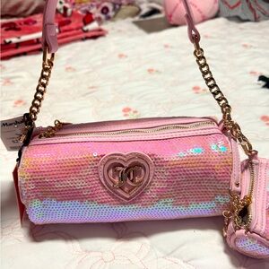 Juicy Couture Pink Sequin Barrel Bag Purse